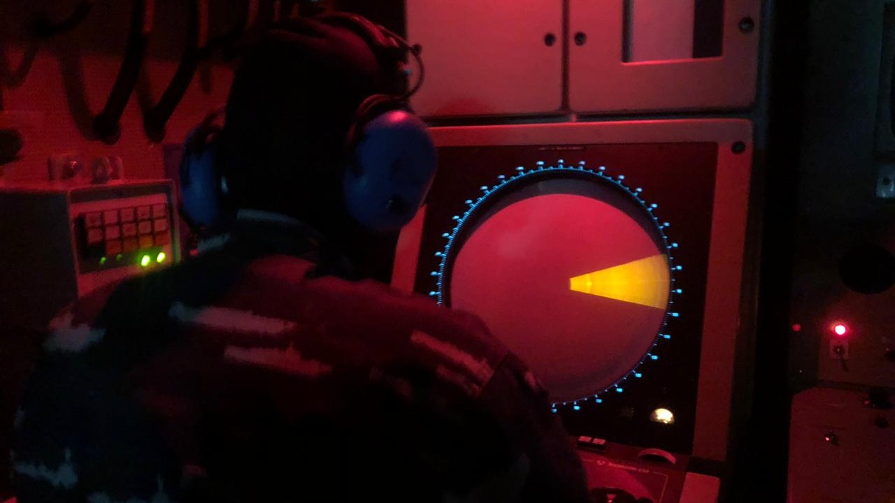 Tampilan sonar saat uji coba