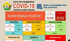Sebanyak 64 Orang Sembuh dari Covid-19 di Sultra