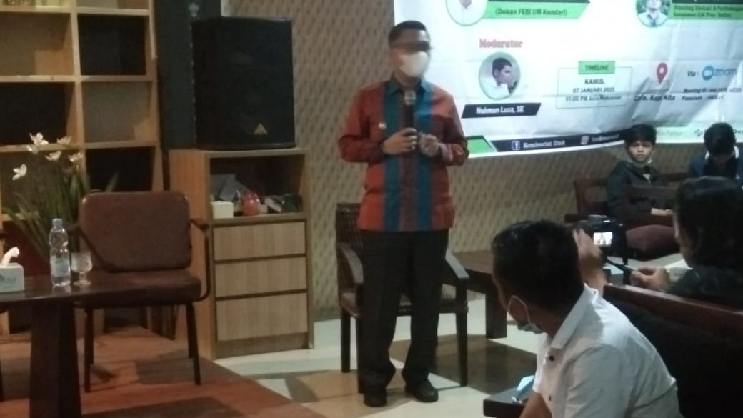 Wali Kota Kendari H. Sulkarnain Kadir, SE. M.E hadir dalam diskusi awal tahun 2021 bersama Himpunan Mahasiswa Islam (HMI) Cabang Kendari