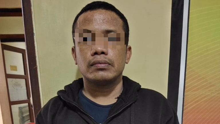 Yuslan salah satu tersangka yang berhasil diamankan