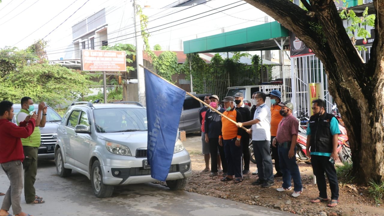 Wali kota Kendari , H. Sulkarnain Kadir, SE,.ME melepas 20 relawan atas bencana gempa bumi yang melanda Majene, Sulawesi Barat dan sekitarnya