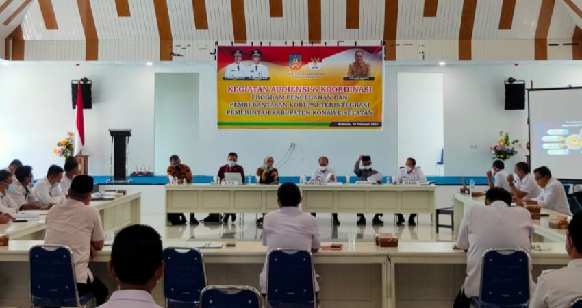 Rapat Bersama, KPK RI: 2020 Capaian MCP Konsel 76,62 Persen