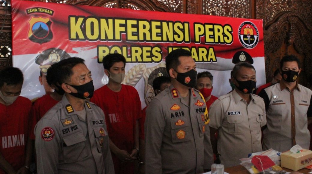 Jumpa pers yang digelar polres Jepara