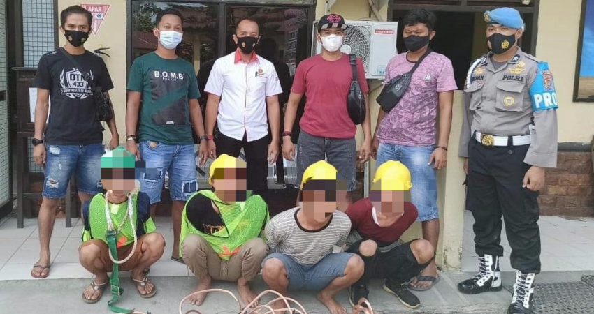 Empat Pemuda Pencuri Kabel PLN Ditangkap Polisi