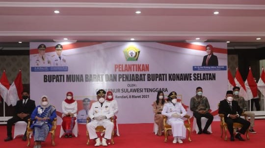 Bupati Mubar dan Pj. Bupati Konsel beserta pendamping masing-masing