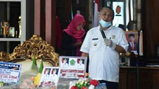 Bupati Konawe Kery Saiful Konggoasa saat sambutan.