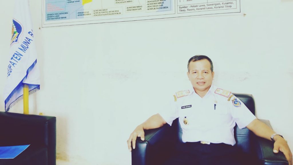 Kepala Kesatuan Bangsa dan Politik (Kesbangpol) Mubar, La Ode Andi Muna, S.Sos, M.Si