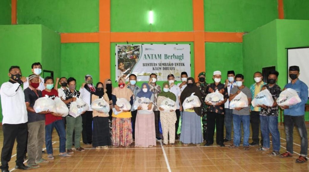 ANTAM Salurkan 1.500 Paket Sembako untuk Kaum Dhuafa