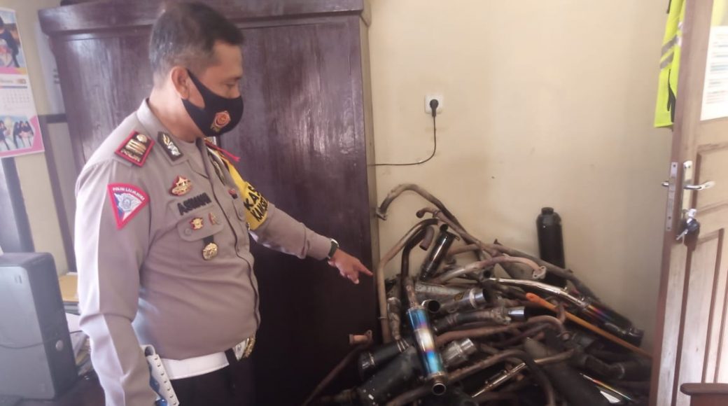 Meresahkan, Sejumlah Knalpot Racing Diamankan Unit Lantas Polres Muna