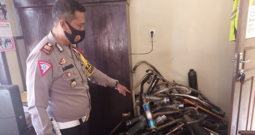 Meresahkan, Sejumlah Knalpot Racing Diamankan Unit Lantas Polres Muna