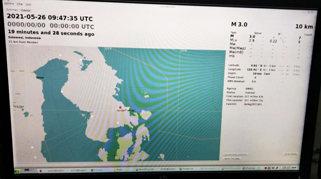 Barat Laut Morosi Konawe Gempa