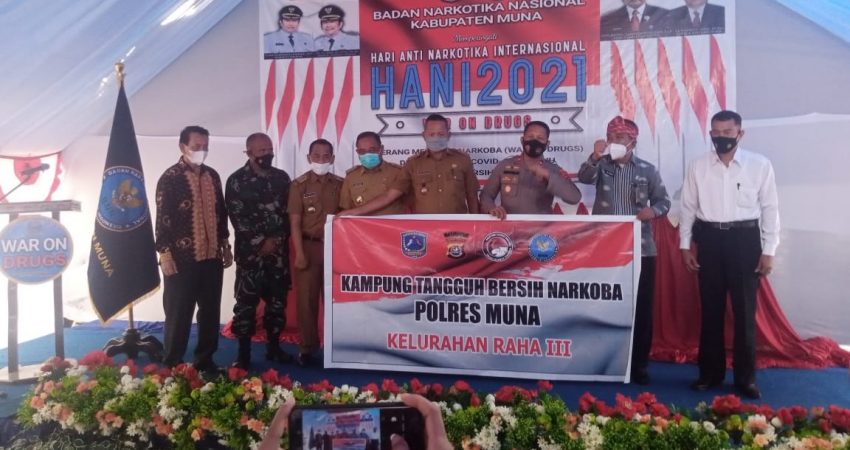 Kelurahan Raha III Didaulat Jadi Kampung Tangguh Bersih Narkoba, Wakapolres Muna Komitmen Berantas Narkotika