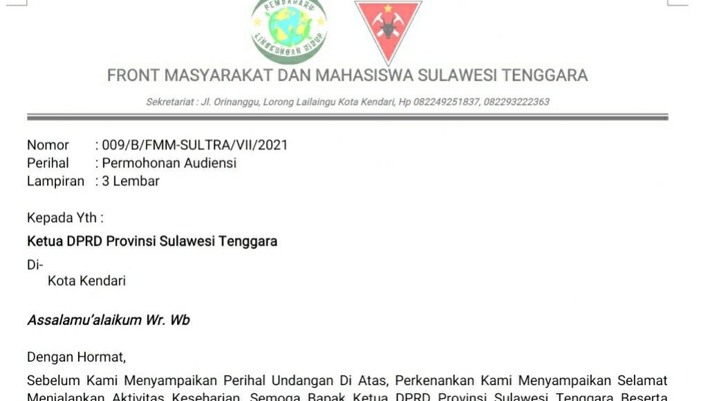 Dua Lembaga Adukan PT Tiran Mineral ke DPRD Sultra, Pemanggilan Menanti
