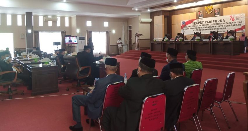 DPRD Muna Gelar Sidang Paripurna Jelang HUT RI ke 76, Penanganan Covid-19 Jadi Agenda Bersama