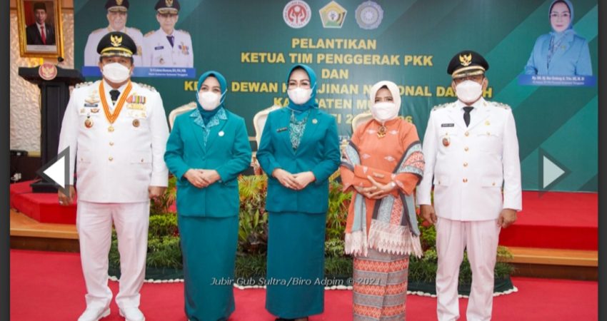 Ketua TP-PKK dan Dekranasda Muna Periode 2021-2026 Resmi Dilantik Sekda Sultra