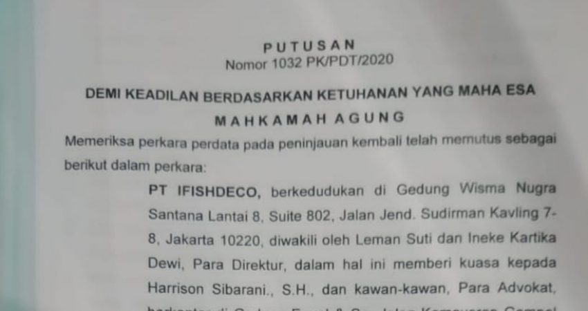 PK PT Ifishdeco Ditolak MA, Hardin Silondae Rencanakan Eksekusi