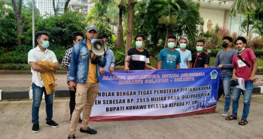 Aliansi Mahasiswa Hukum Konsel – Jakarta Minta PT SMI Tolak Pengajuan Pinjaman PEN Pemda Konsel