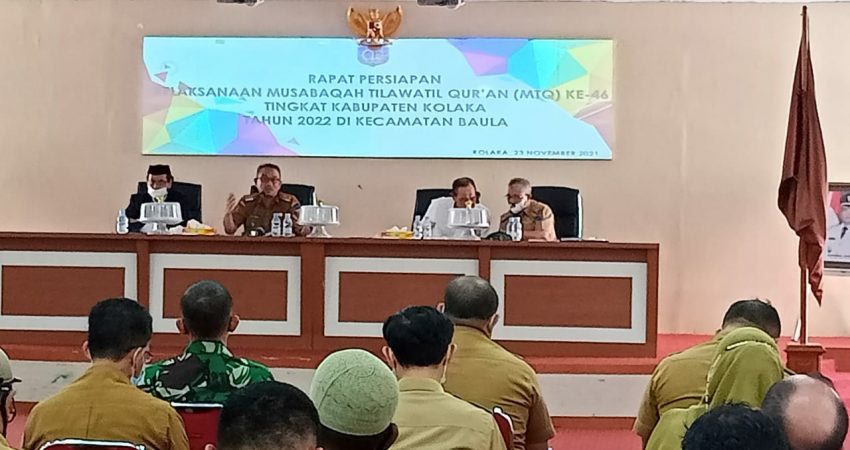 Rapat Pelaksanaan MTQ ke 46, Wabup Kolaka: Wajib Dilakasanakan karena Syiar
