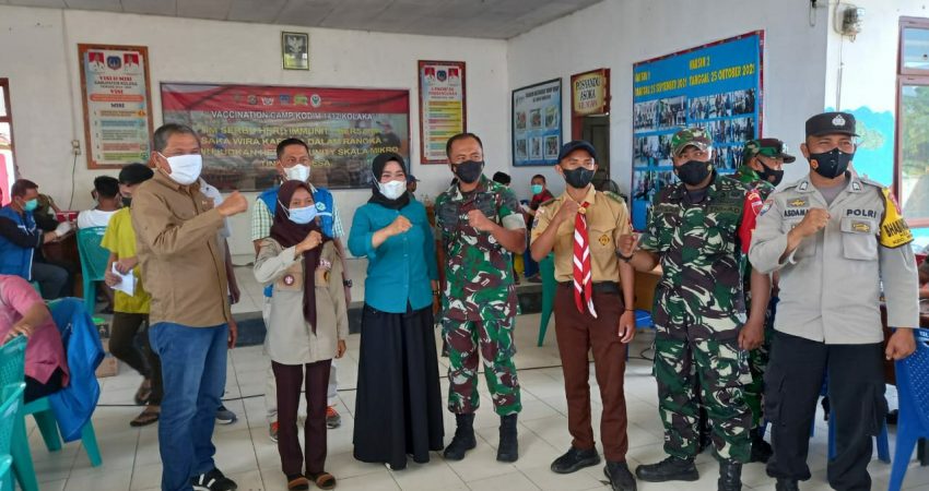 Kodim 1412 Kolaka Bersama Saka Wira Kartika Gelar Kemah Vaksinasi