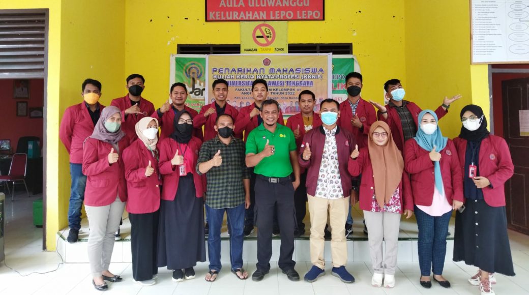 Peserta KKN-P FH Unsultra di Kelurahan Lepo-Lepo Resmi Ditarik