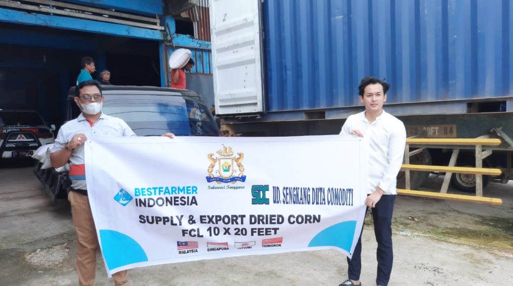 Perusahaan Naungan Kadin Sultra Ekspor Puluhan Ton Jagung