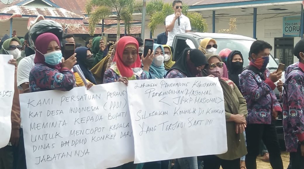 Lakukan Aksi Demonstrasi, PPDI Sultra Minta Bupati Konkep Copot Kadis DPMD Konkep