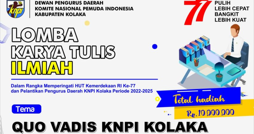 Sambut HUT RI ke 77, KNPI Kolaka Selenggarakan Lomba Karya Tulis Ilmiah