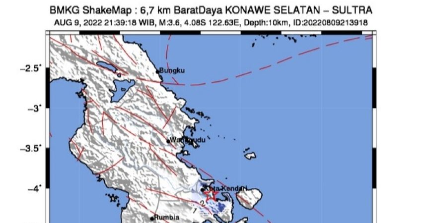 Malam ini Gempabumi di Konsel