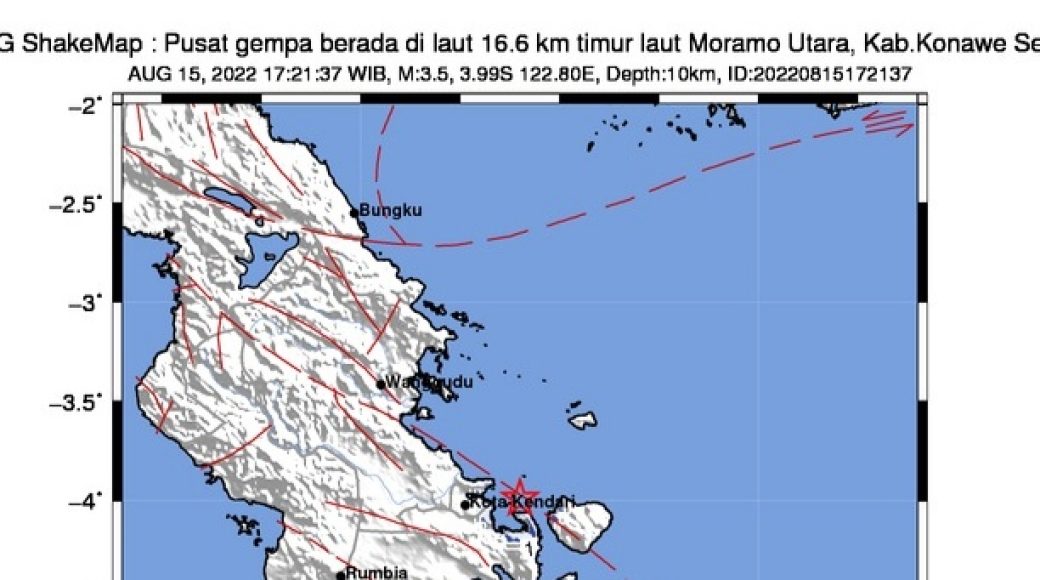 Gempabumi Tektonik Mengguncang Konawe Selatan, Sulawesi Tenggara