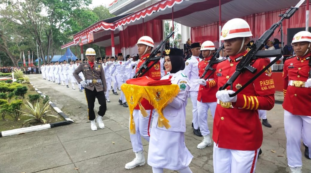 HUT RI ke-77, Dikonawe Pengibaran Bendera Berjalan Lancar