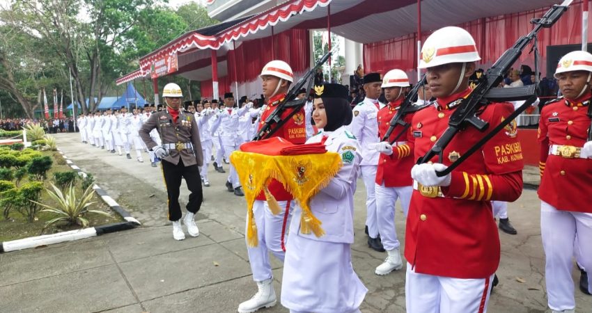 HUT RI ke-77, Dikonawe Pengibaran Bendera Berjalan Lancar