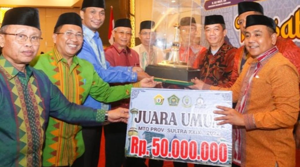 Kota Kendari Juara Umum Wakili Sultra pada MTQ Nasional