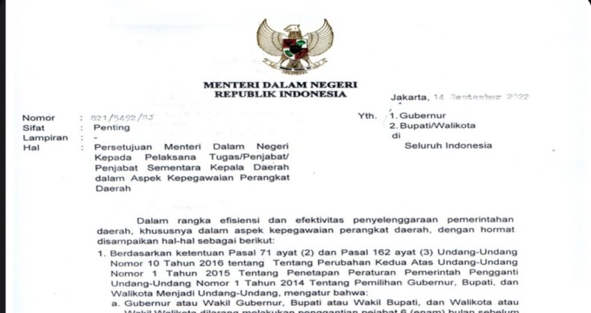 Pj Bupati Bisa Pecat dan Mutasi ASN