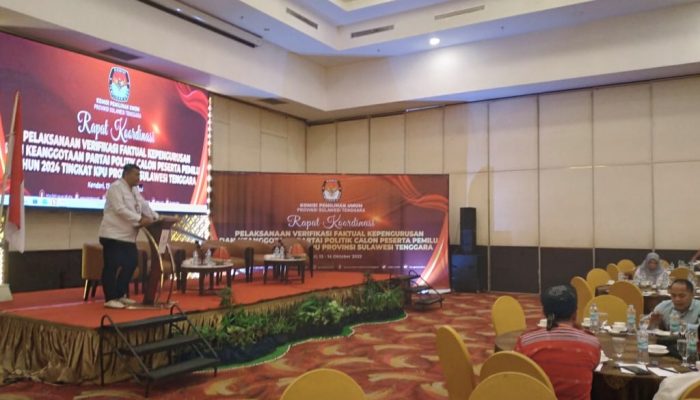 KPU Sultra Gelar Rakor Pelaksanaan Kepengurusan Keanggotaan dan Peserta Pemilu di Kendari