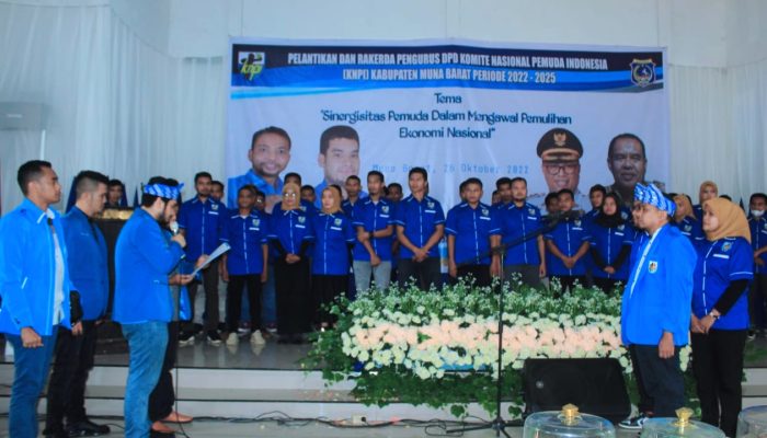Begini Pesan Alvin Akawijaya Saat Lantik KNPI Mubar