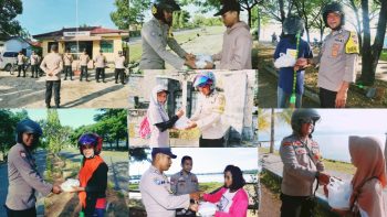 Jumat Berkah, Bhabinkamtibmas Polsek Katobu Berbagi Rezeki