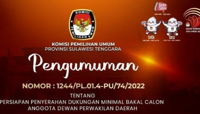 Berikut Update Informasi Tahapan Pencalonan DPD Pemilu 2024 Dapil Sultra
