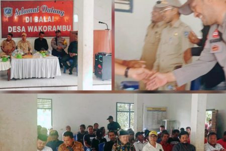 Serah Terima Jabatan dan Aset di Desa Wakorambu, Polsek Katobu Pesan Sinergitas