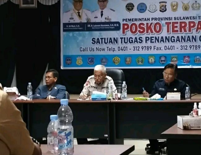 Sekda Sultra Hadiri Rapat Evaluasi Satgas Covid-19