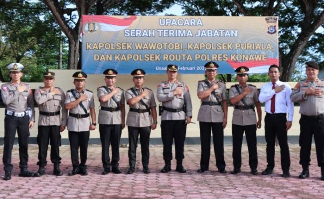Polres Konawe Gelar Sertijab Pergantian Kapolsek