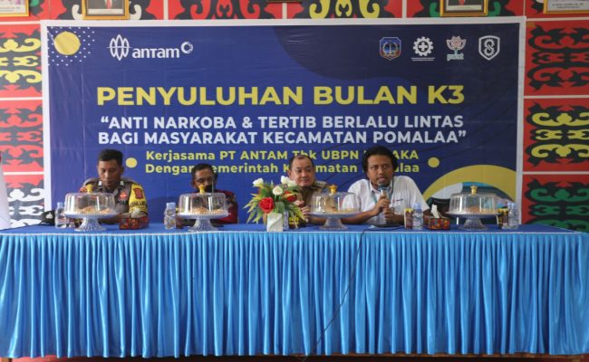 Peringati Bulan K3, ANTAM UBPN Kolaka Gelar Penyuluhan Anti Narkoba dan Tertib Berlalulintas