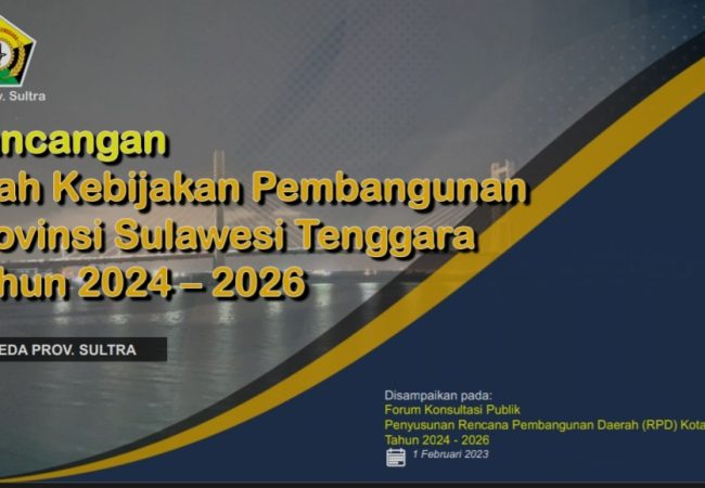 Arah Kebijakan Pembangunan di Sultra 2024-2026