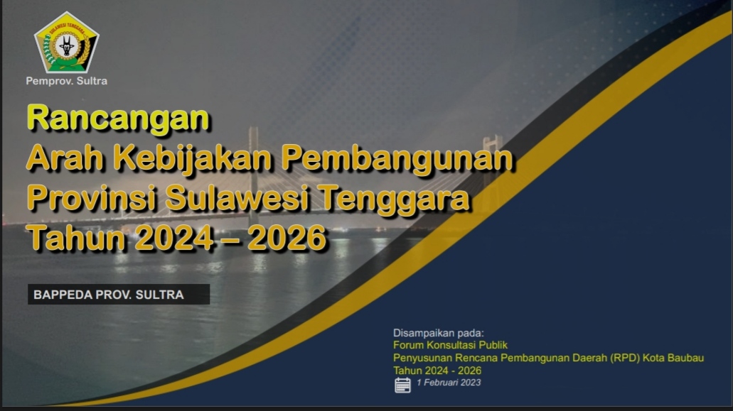  Foto zu Arah Kebijakan Pembangunan di Sultra 2024-2026 