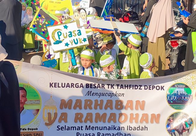 Sambut Ramadan, Santri TK Tahfidz Depok Gelar Pawai