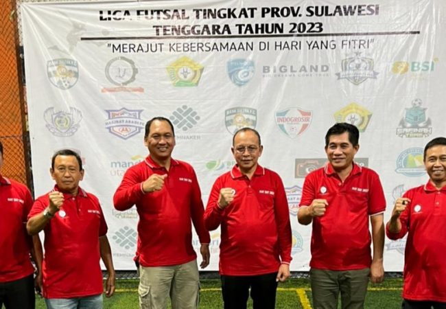 Sambut Mayday 2023, Disnakertrans Sultra Buka Liga Futsal Buruh