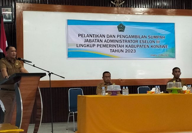 Sekda Konawe Lantik Pejabat Administrator Eselon III