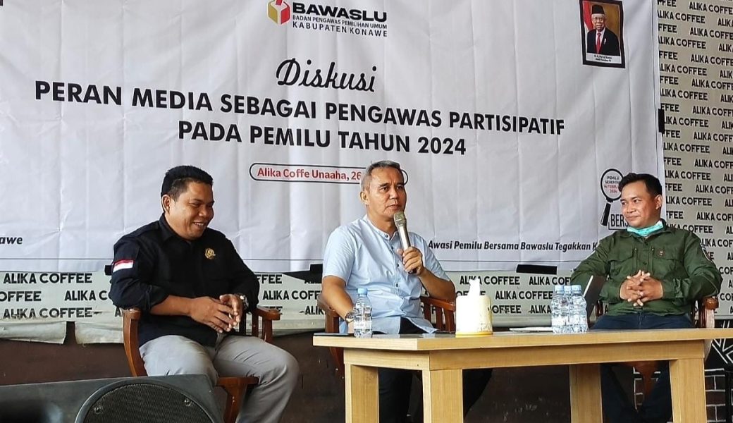 Bersama Insan Pers, Bawaslu Konawe Diskusi Terkait Peran Media sebagai Pengawas Partisipasi Pemilu