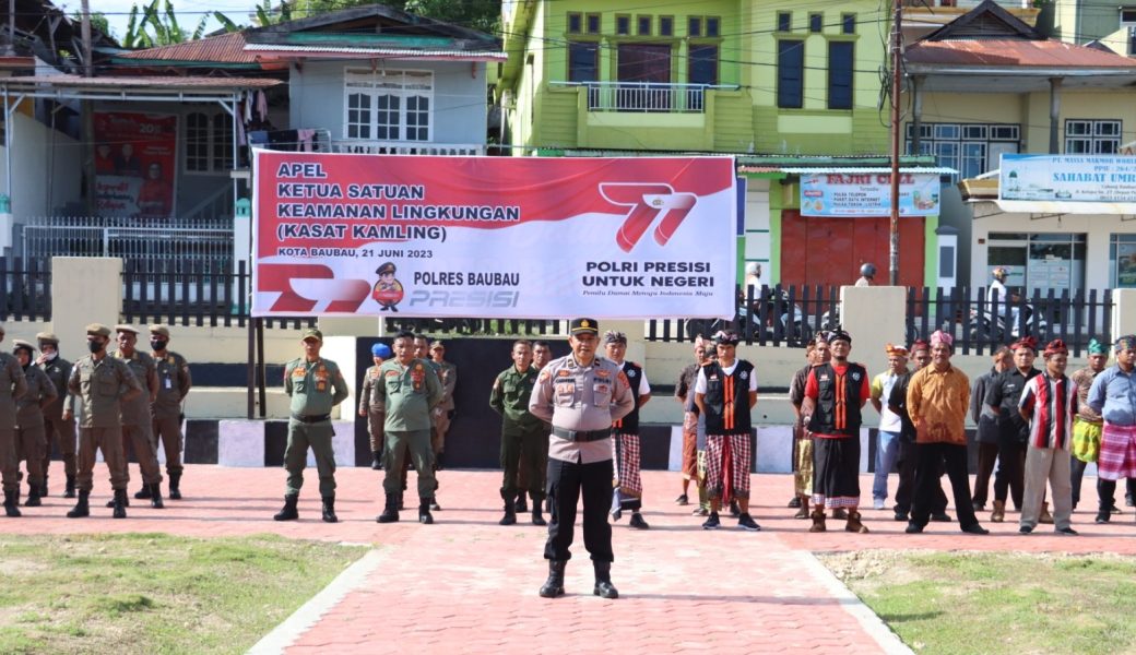 Polres Baubau Gelar Apel Satkamling 2023, Kapolri Apresiasi Jajaran Korbinmas Baharkam