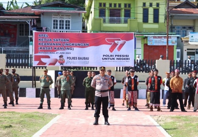Polres Baubau Gelar Apel Satkamling 2023, Kapolri Apresiasi Jajaran Korbinmas Baharkam