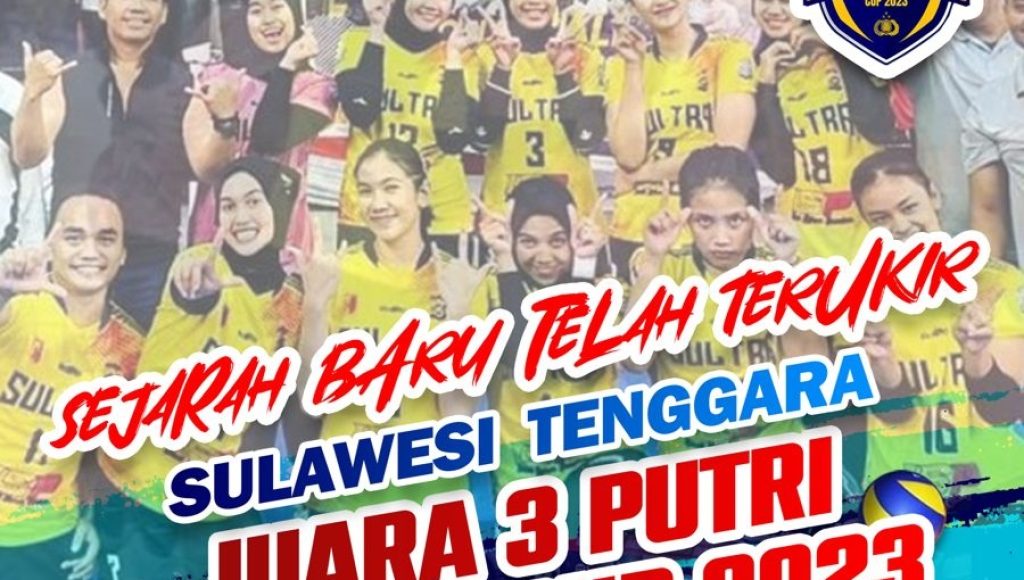 Tumbangkan Kaltim, Tim Voli Putri Polda Sultra Raih Juara III di Kapolri Cup 2023